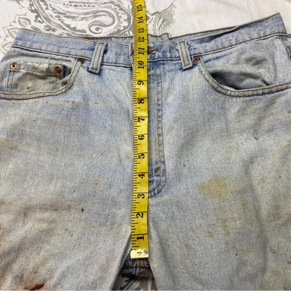 Vintage Levis Blank Tab 505xx 34X30 Measured‎ (32X28 )Thrashed Paint Jeans USA